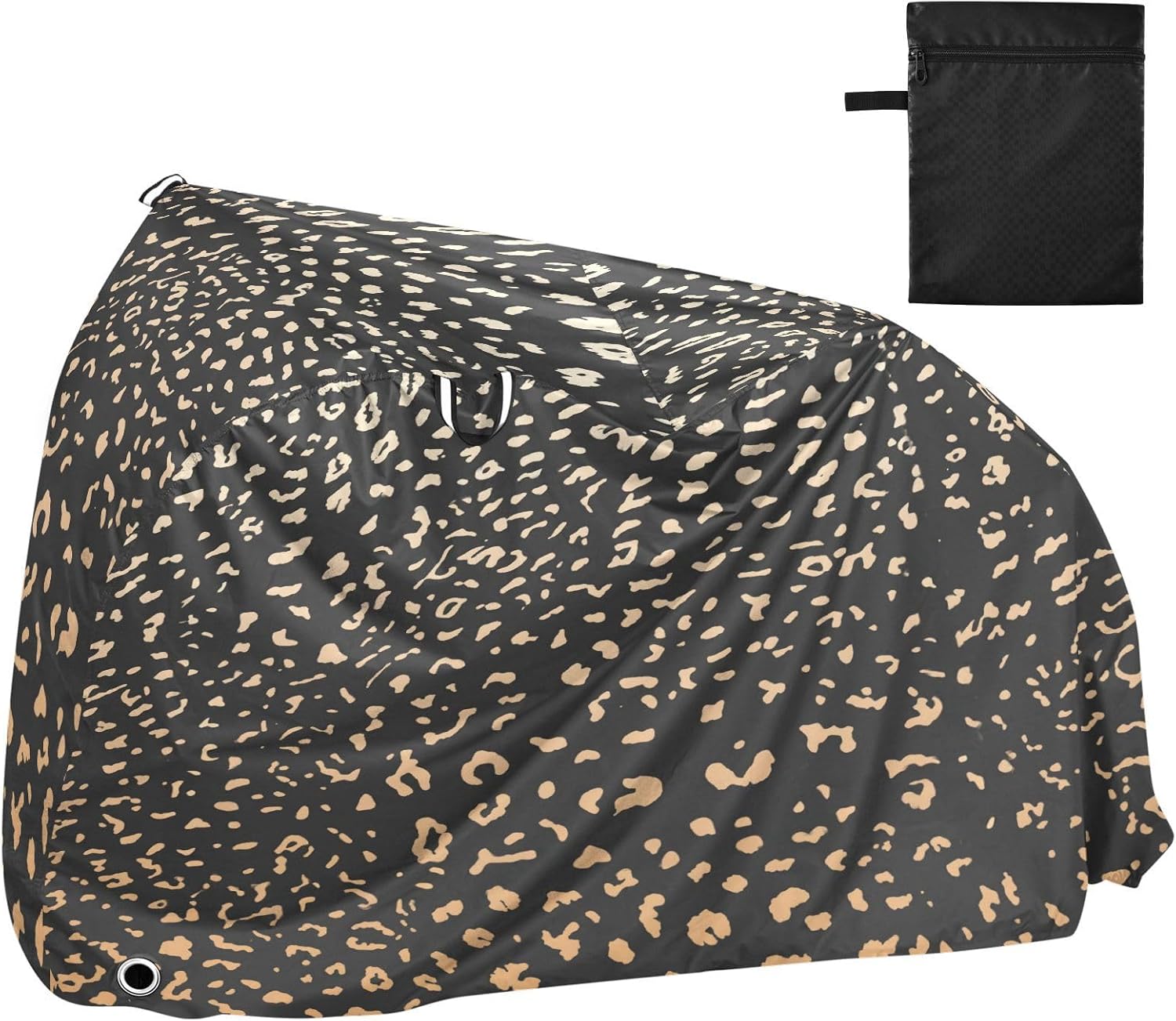 ALAZA Gold Leopard Cheetah Print Bike Cover Waterproof Outdoor Ebike Bicycle Covers Tarp Protection for 1/2 Bikes, Sun UV Dust Wind Proof