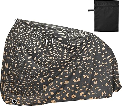 ALAZA Gold Leopard Cheetah Print Bike Cover Waterproof Outdoor Ebike Bicycle Covers Tarp Protection for 1/2 Bikes, Sun UV Dust Wind Proof