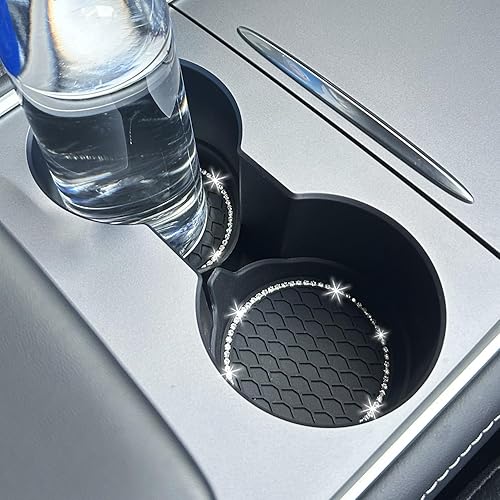 Miniatura 130 de 4 posavasos para auto, accesorios universales para el interior del auto para mujer, silicona antideslizante de 2.75 pulgadas, a prueba de golpes, a