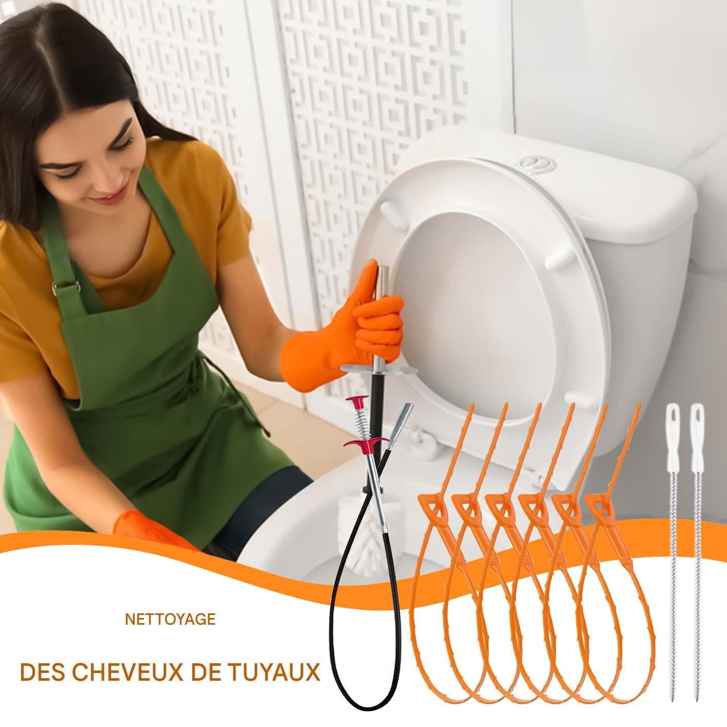 Desatascador de Desagües Herramienta Destapacaños para Bañera