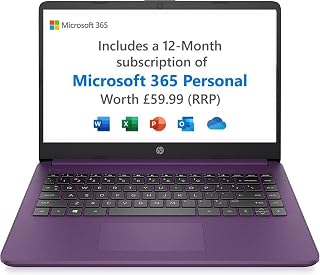 HP Stream Laptop PC 14s-fq0000sa | AMD Athlon 3020e Processor | 4GB RAM | 64GB eMMC | 14 inch HD 16:9 display | Windows 11 Home in S Mode OS | Burgundy | Microsoft 365 Personal 12 months included