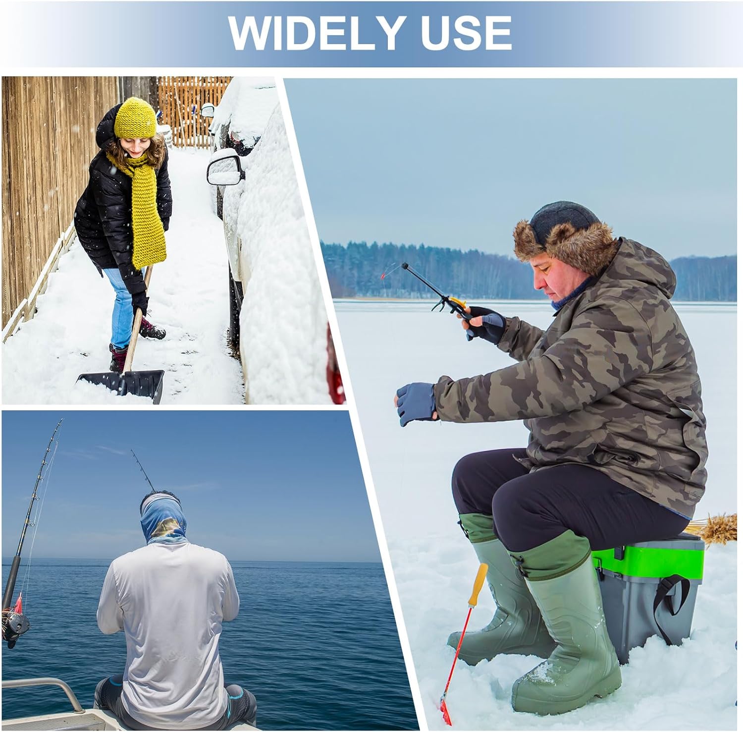 HARFINGTON Neck Warmer Winter Face Mask Winter Double Layer Fleece Neck Gaiter Windproof Scarf with Drawstring - Image 6