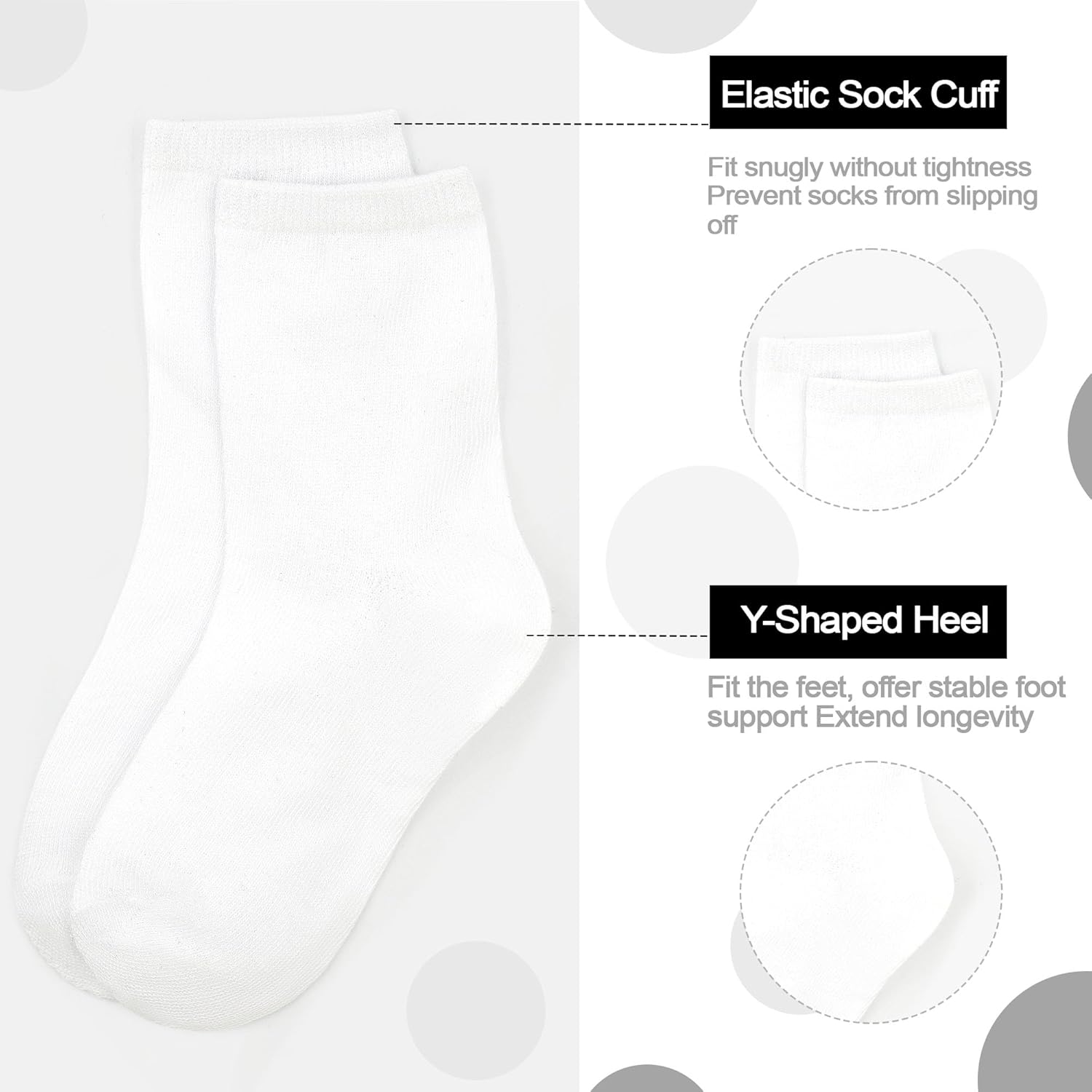 15 Pairs Toddler Socks Kids Crew Mid Calf Dress Socks for Boys Girls Children 1-13 Years - Image 5