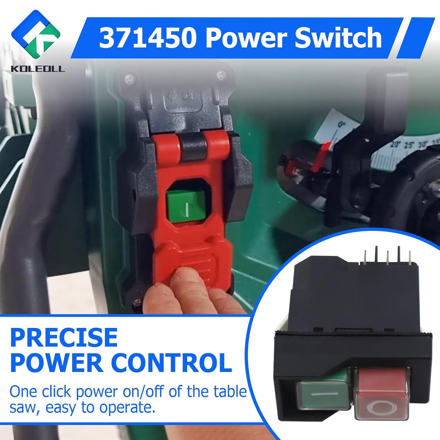 371450 Power Switch Replacement Compatible with Hitachi Metabo HPT C10RJ C10RJSM Table Saw 127V 18A 6pin