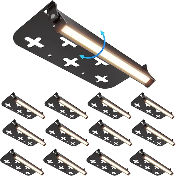 Raxjov 12 Pack 7 Inch Retaining Wall Lights, 5W LED Hardscape Lighting 12V AC/DC Low Voltage Step Lights Outdoor, 2700K Soft White IP65 Waterproof Landscape Lighting for Patio Walls Stairs, ETL