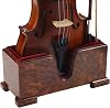 Violin and Bow Holder ( Stand), Wooden Violin Holder Floor Display for Violin, Velvet Protection, Stable and Classy Aesthetic (Burl Wood + Red Velvet)