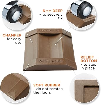 X-PROTECTOR Premium Furniture Cups 4 PCS. Rubber Caster Cups
