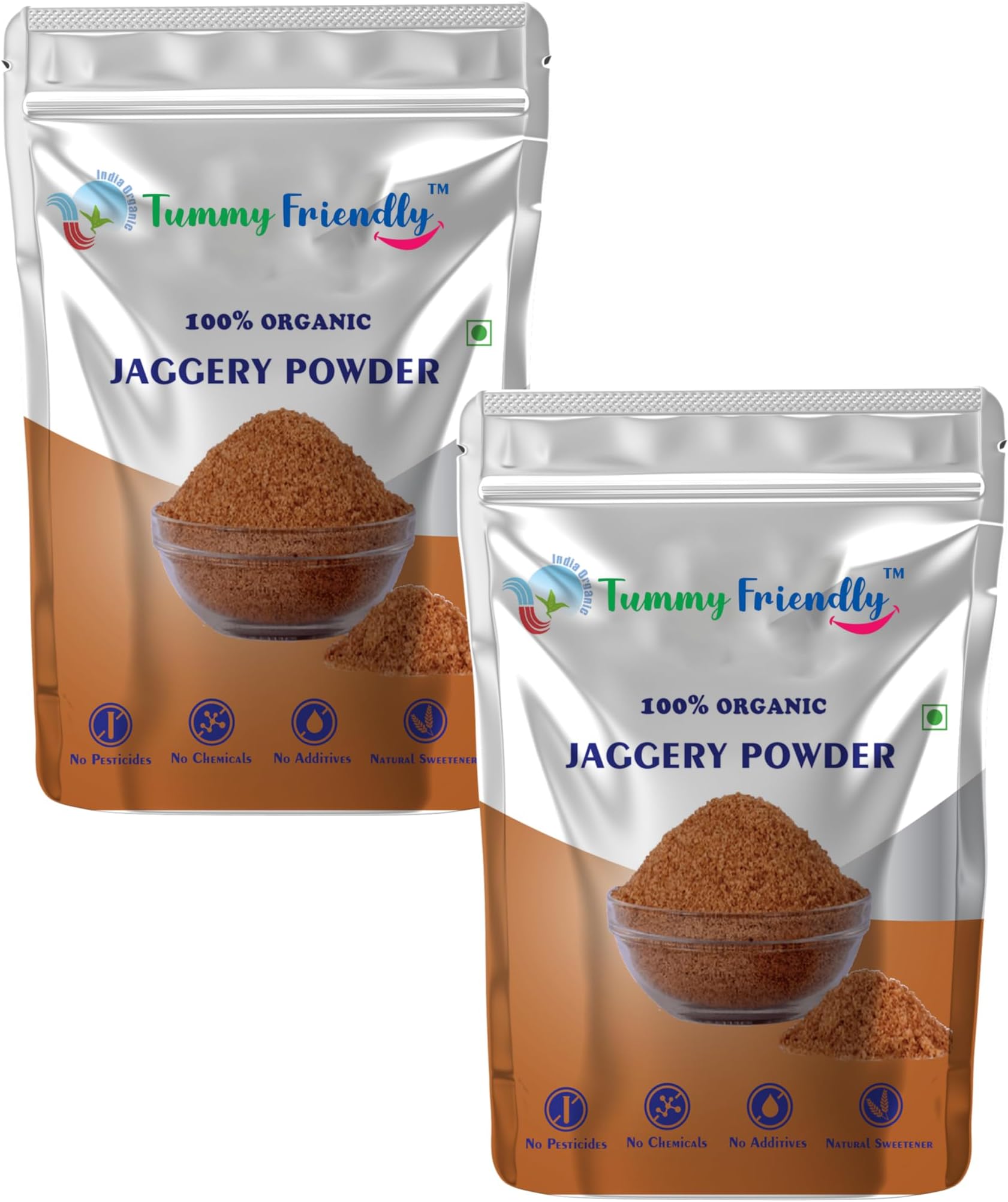 Tummy Friendly Organic Jaggery Powder for baby Kids Toddlers Adults and Babies | Natural Sweetner | NO HIDDEN SUGAR | No Sand, Sticks | Tummy Friendly Foods Jaggery Powder | 2 Packs, 200g Each