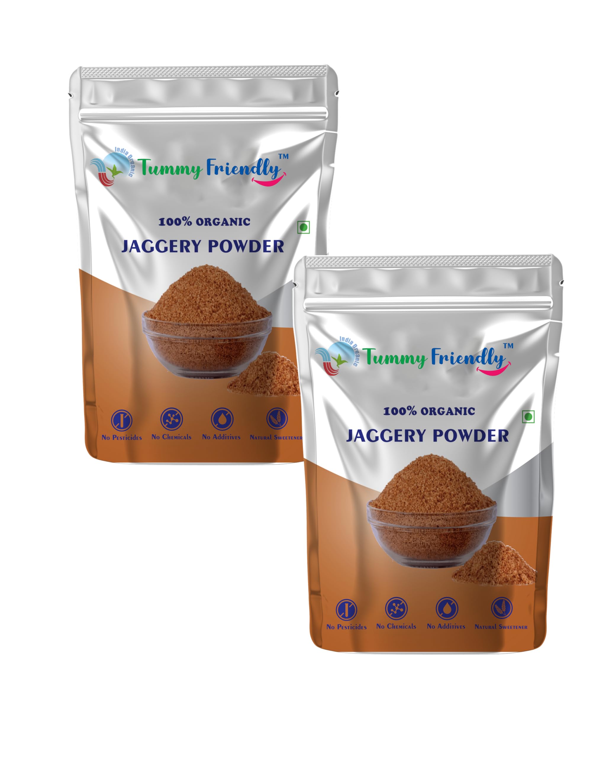 Tummy Friendly Organic Jaggery Powder for baby Kids Toddlers Adults and Babies | Natural Sweetner | NO HIDDEN SUGAR | No Sand, Sticks | Tummy Friendly Foods Jaggery Powder | 2 Packs, 200g Each