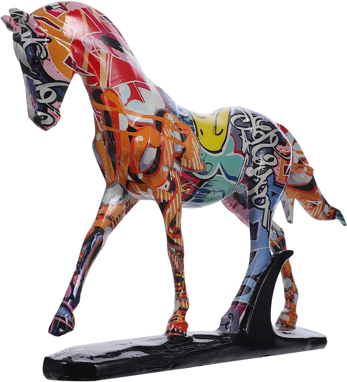 NALACAL Animal Figurine Crafts, Figurine Horse, Galloping Horses Statue, Owl Ornament, Wealth Figurine, Desk Topper Horse Sculpture Decoration, Miniature Ornaments, Desktop Horse Trotting Statue