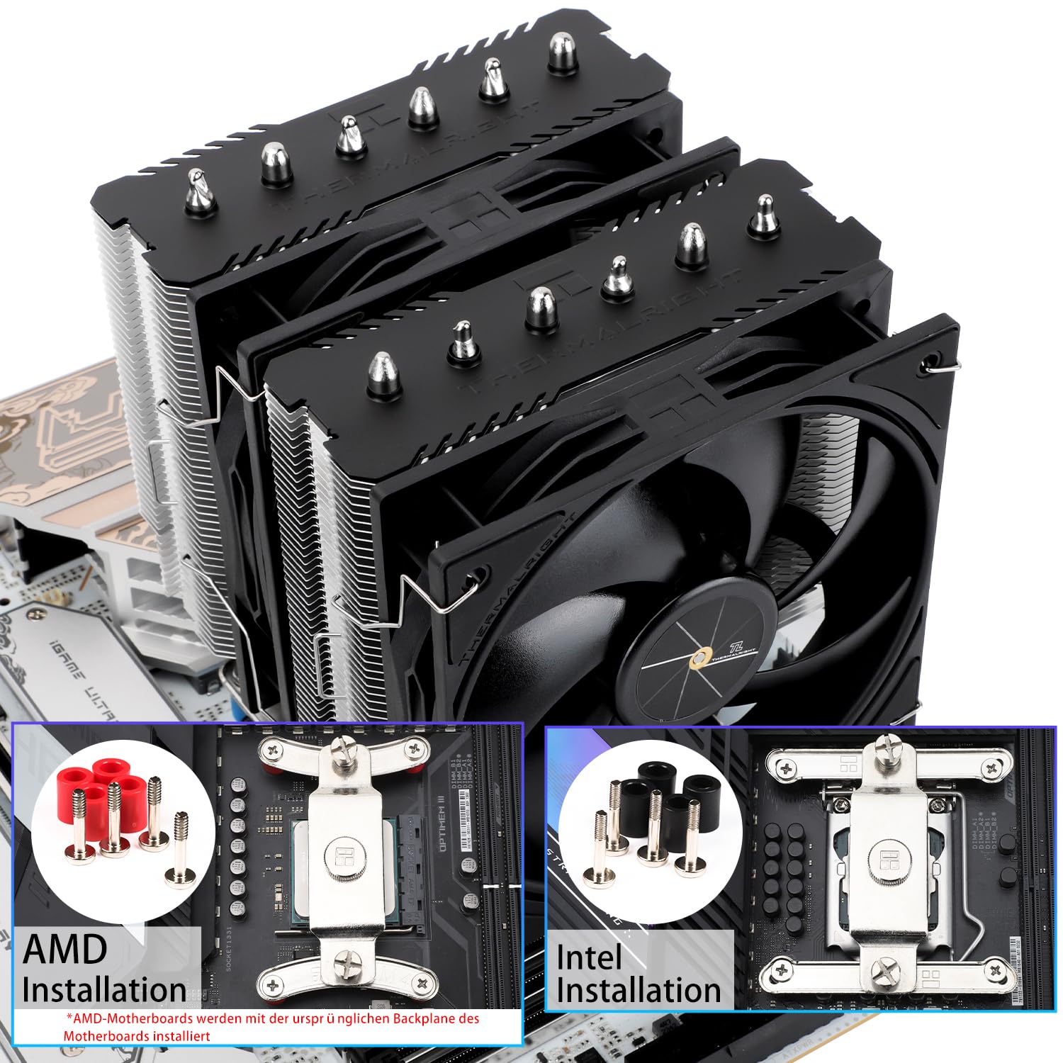 TR-Thermalright Peerless Assassin 120 SE V3 CPU chłodnica powietrza, Dual Tower i wentylator z 6 rurami cieplnymi, 2 x wentylator TL-P12 PWM 120 mm z prędkością 2000 obr./min, do AM5/AM4, Intel