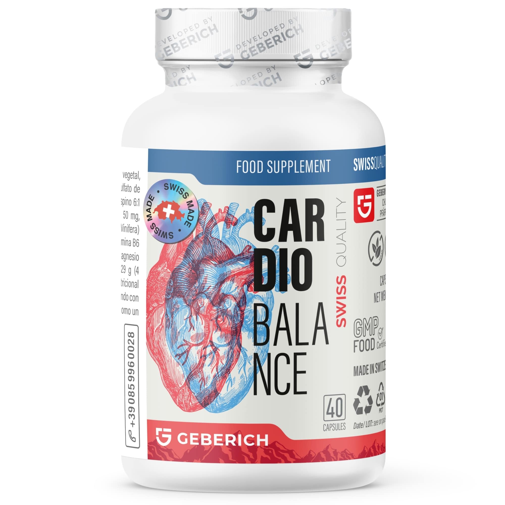 Cápsulas Cardiobalance | Salud del Corazón | Extracto de Arándano Rojo 450mg + Coenzima Q10 + L-Arginina | Fórmula Cardiovascular con Vitamina B1, B6, B9, Magnesio | 40 Cápsulas
