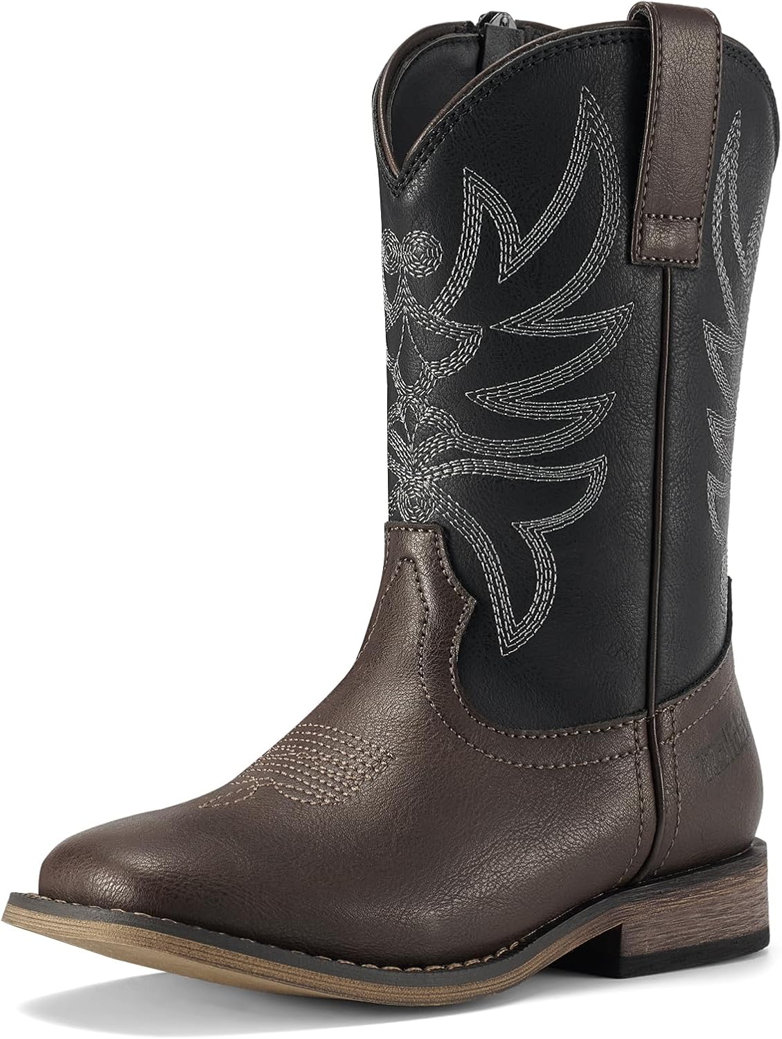 Rollda Kids Cowboy Boots for Boys Girls Western Square Toe Cowgirl Boots with Walking Heel (Toddler/Little Kid/Big Kid)