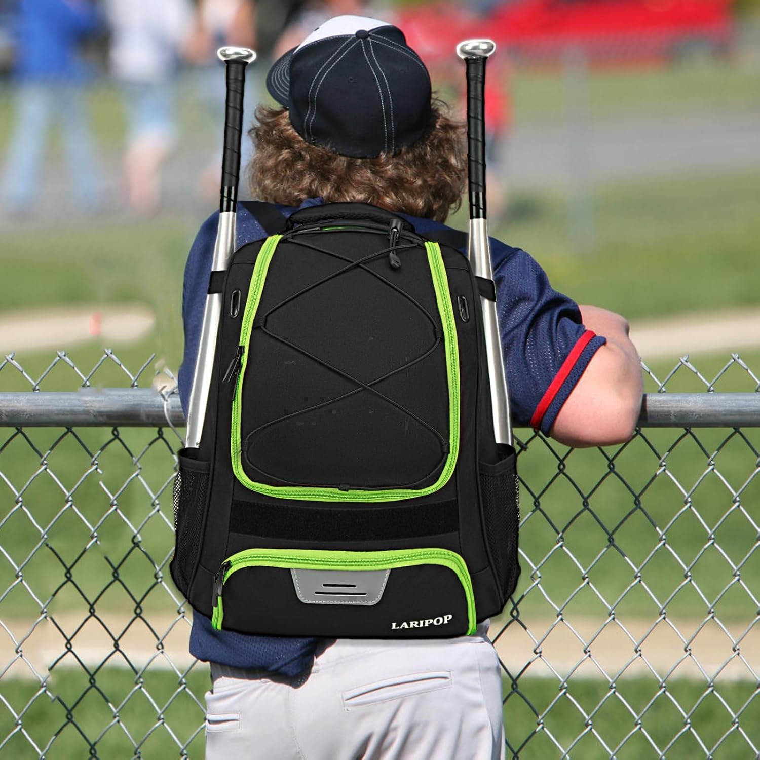 LARIPOP Youth Baseball Bag - Bat Backpack for Baseball, T-Ball & Softball Equipment & Gear, Bat & Glove Holder Gift - Image 6