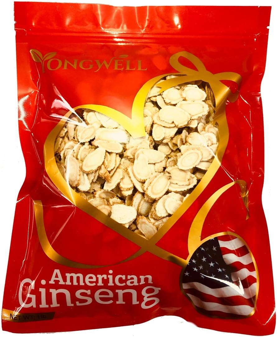 New Green Nutrition Hand-Selected A Grade American Ginseng Slice Medium Slice (1 Lb. Gift Bag)