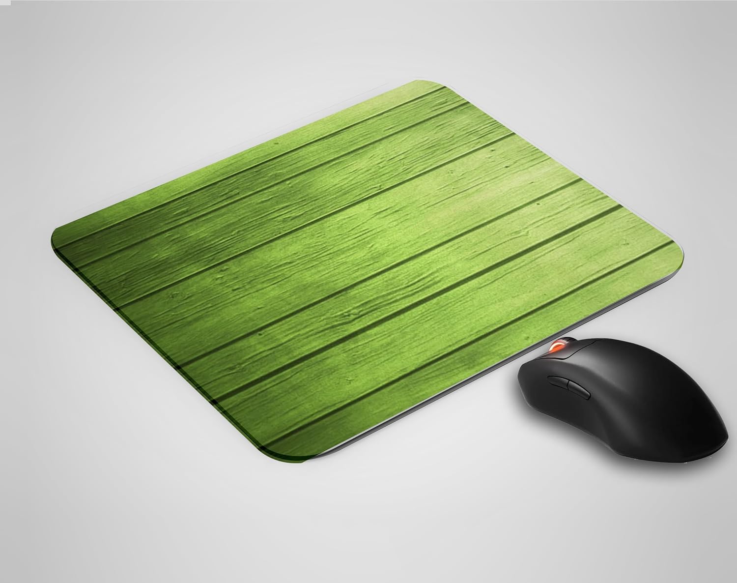 MatBlack Colorful Wood Design Lines Green Designer Mousepad for Laptop/Computer (Gaming Mouse Pad | Ultra Slim | Waterproof Surface | Non-Slip Rubber Base)