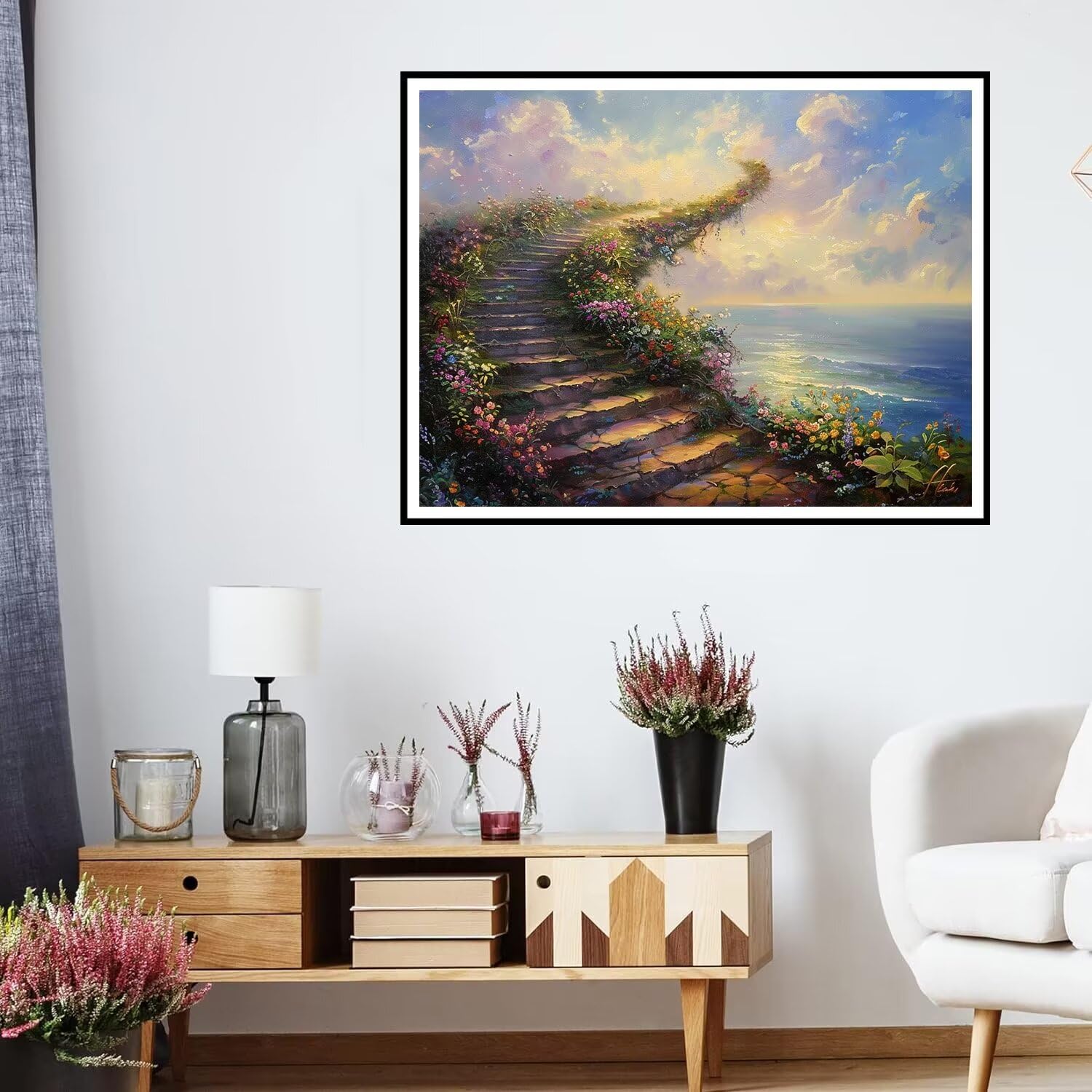 Diamond Painting Ozean, 5D Diamond Painting Erwachsene Landschaft Diamant Painting Bilder mit Diamond Painting Zubehör, DIY Malen nach Zahlen Crystal art Basteln, für Deko Wohnzimmer 100x150cm S2-162