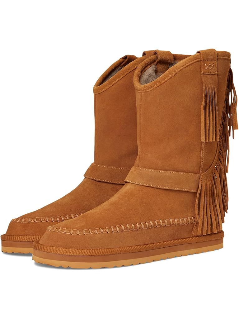 Brown Free People Faye Fringe Pull On Boots