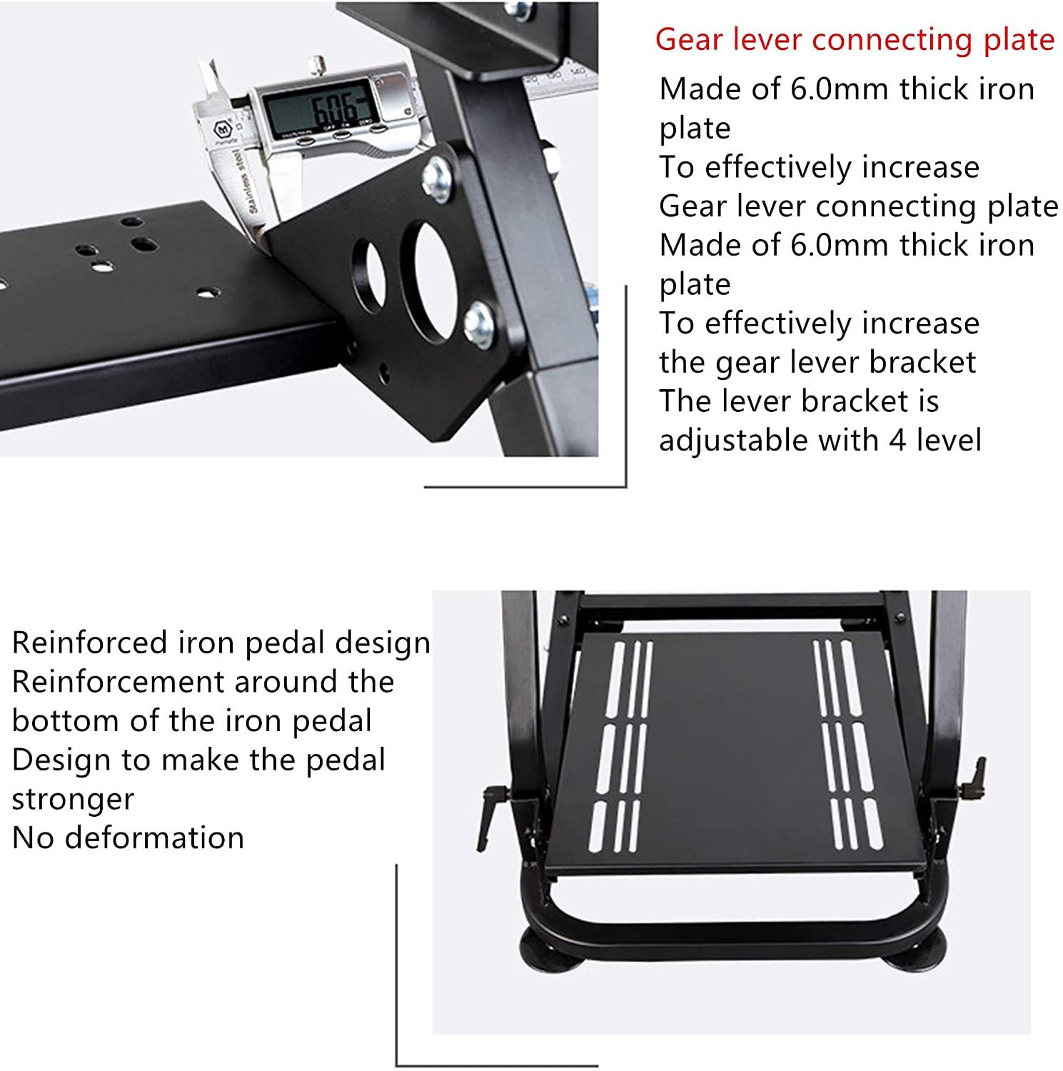 Racing Wheel Stand (versión actualizada) Pro Shifter Altura Ajustable Simulador de conducción Cabina Compatible con Logitech G25 G27 G29 G920 T300RS T500 T3PA TGT FANATEC Gaming Cockpit