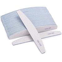 Vista 15 de BTYMS 25 unidades de limas de uñas de grano 100/180 - Limas de esmeril de doble cara para uñas acrílicas y naturales, herramientas de manicura