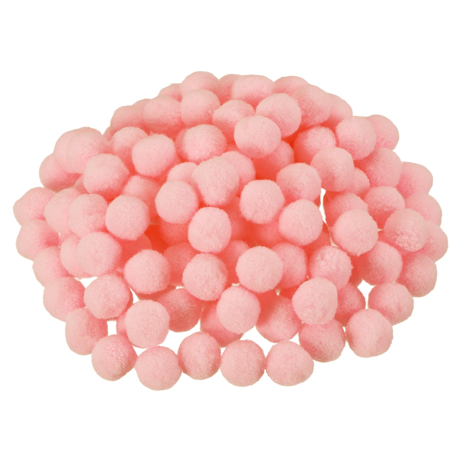 PATIKIL 0.8inch Pom Poms for Crafts, 150Pcs High Elastic Fuzzy Pastel Balls for Art Supplies DIY Creative Craft Material Handicraft Decorations, Peach Pink