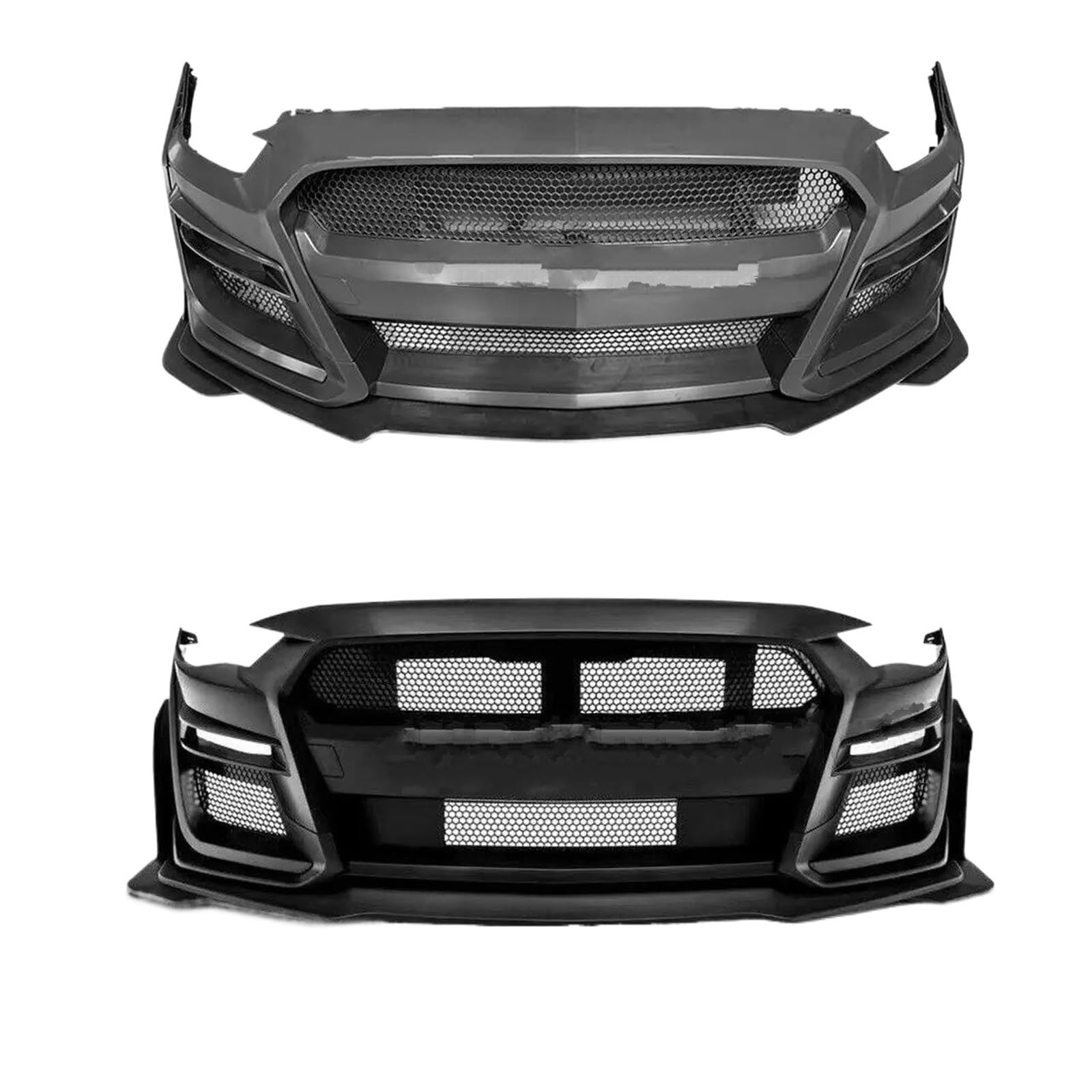 Spoilerlippe Für Ford Für Mustang Für GT500 2014-2021 3Pcs Ersatz Front Lip Stil Auto Frontschürze Spoiler Splitter Matte Schwarz Glänzend Schwarz Frontspoiler Lippe (Farbe : Matt-schwarz)