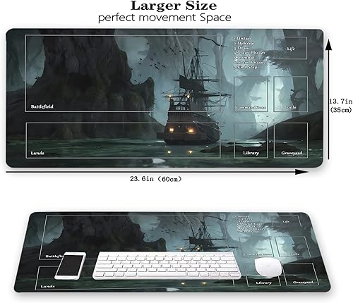 Vista 73 de MTG - Tapete de juego con bordes cosidos, parte inferior de goma antideslizante, tapete de juego TCG para gatos, superficie de goma lisa, tapete