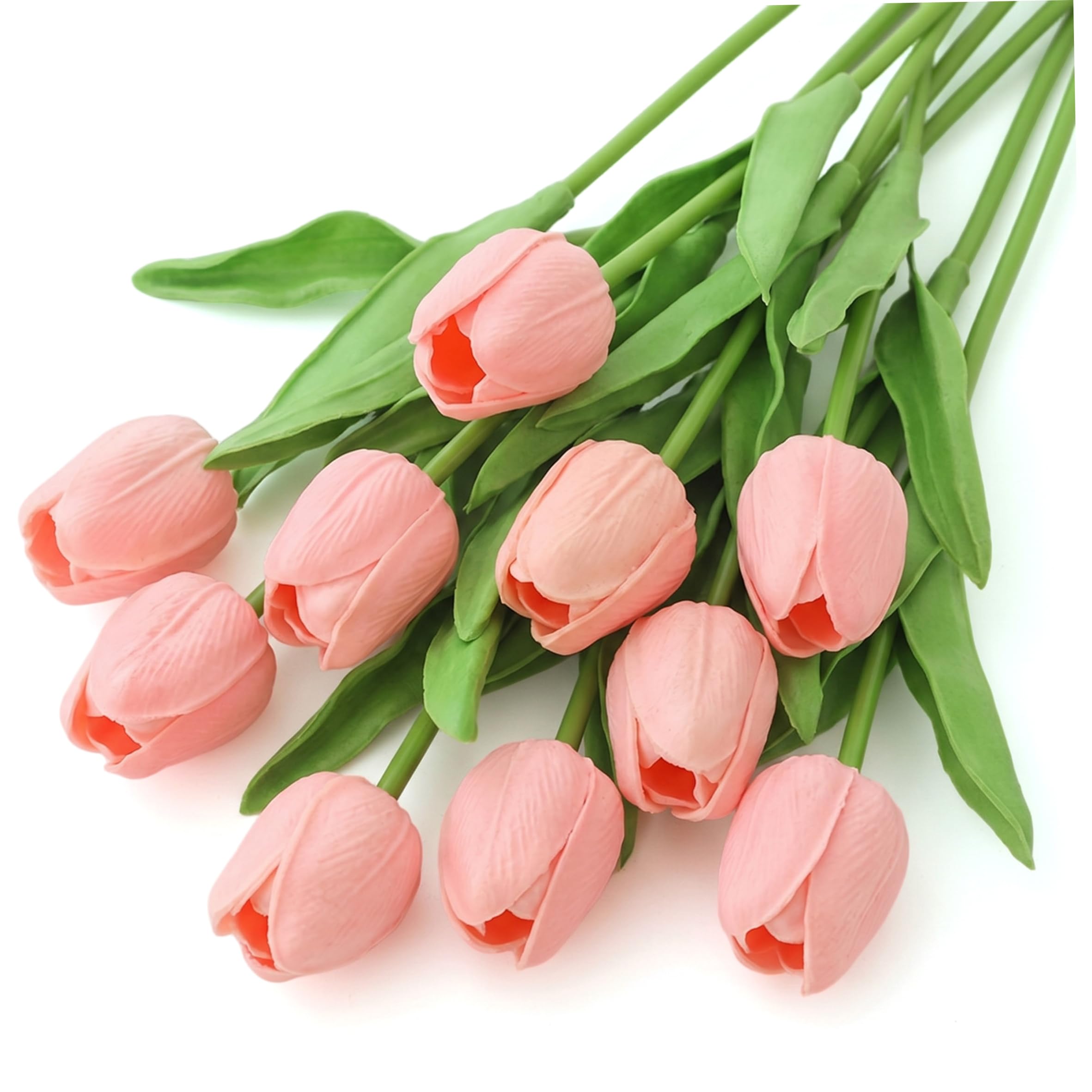 Aetherize 10PCS Tulips Artificial Flowers, Realistic Artificial Flower with Leaves & Stems 13in Lifelike Tulips for Home Wedding Decor (13 Inch) flowers