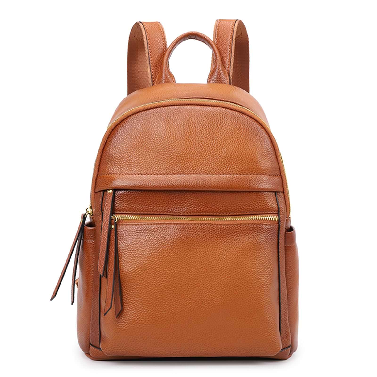 Kattee Genuine Leather Backpack Purse for Women, Medium Soft Daypack Multi-functional elegant soft leather shoulder bag, adjustable straps. Ideal for college, work, office, shopping & travel