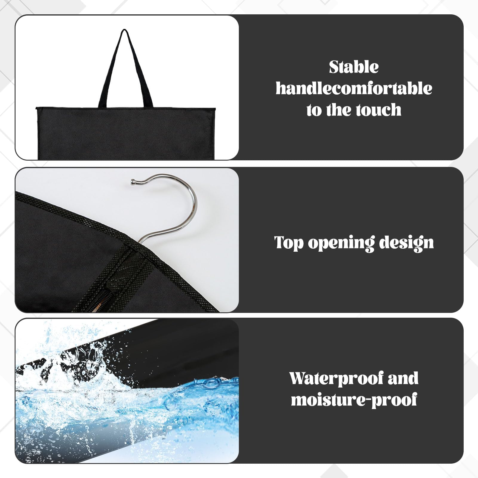 1Pack Waterproof Dress Bags Covers Long,180x60 CM Long Dress Bags Covers,Polyvinyl alcohol,Zipper Closure,Suit Bag for Hanging Clothes,Clothes Covers for Storage and Travel - Image 3