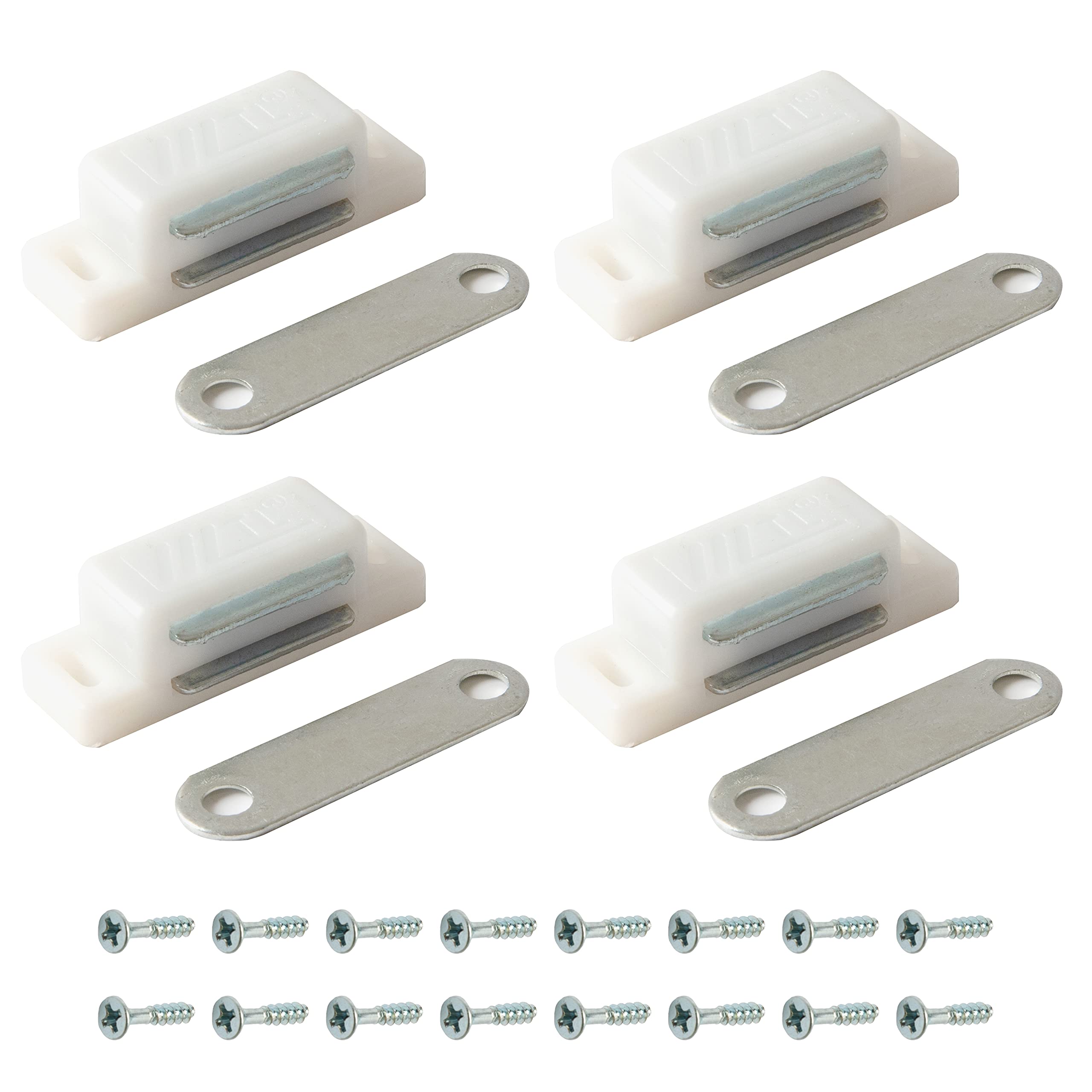 Harmac House White 4Xheavy Duty Magnetic Door Catch Cupboard Cabinet Wardrobe Door Magnet Latch 6Kg (White) Size 4