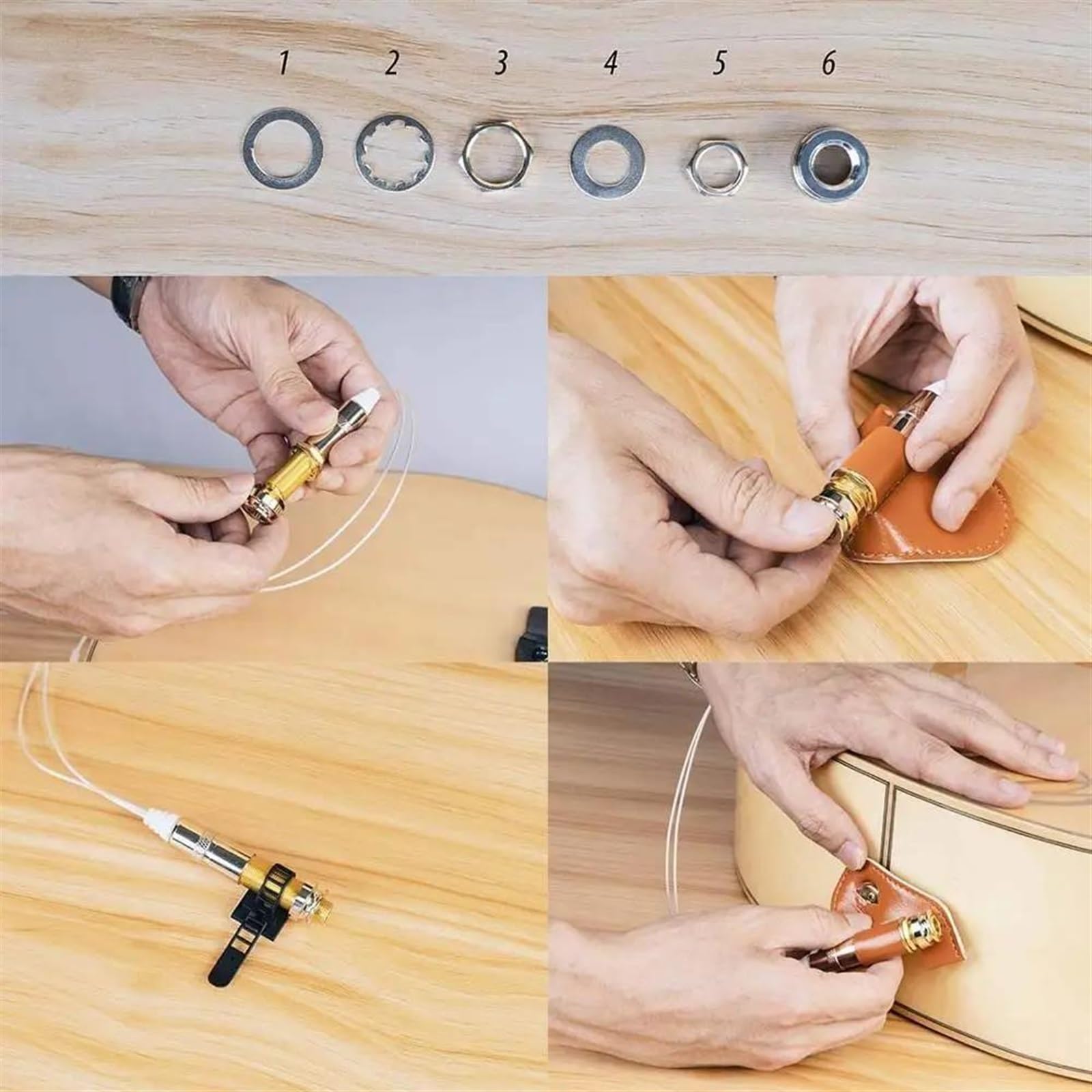 Pickup Acustico Pickup Per Chitarra Contatto Piezoelettrico Microfono Adesivo Pickup Per Strumento Per Chitarra Acustica Ukulele Violino
