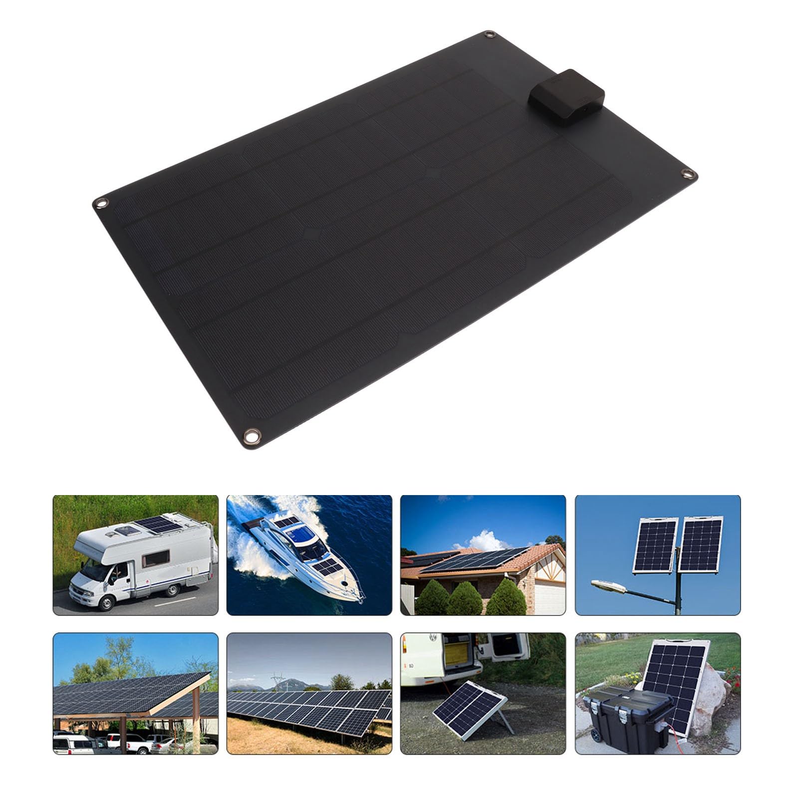 Kit de Panel Solar Portátil de 18 V, 12 V, 5 W, Impermeable, para Coche, Barco, Panel Solar Monocristalino, Cargador de Batería, Módulo de Mantenimiento para Baterías
