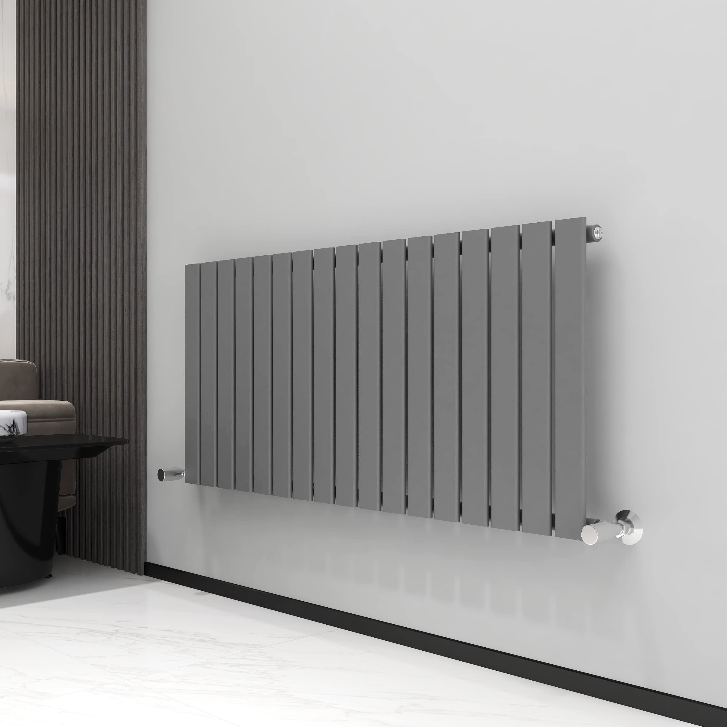 (Grey, 600X1156 Mm Single) Mcc Radiator Horizontal Vertical Designer Flat Panel Central Heating Radiator Heater 5060856469906