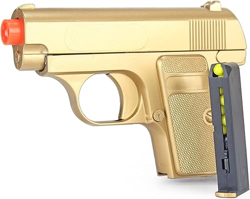 Miniatura 4 de BBTac, pistola Airsoft Spy. Paquete doble de pistola de bolsillo con estuche para almacenamiento (color oro y negro)