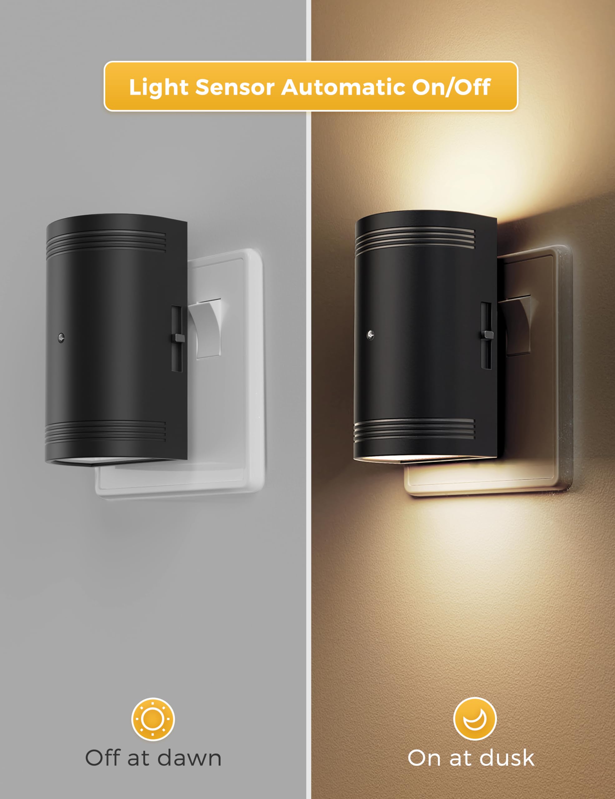 LOHAS-LED Night Light Plug in Wall, Dusk to Dawn Sensor, Warm White 3000K, 0-100LM - Image 2