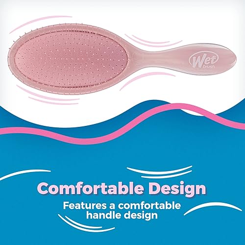 Miniatura 6 de Wet Brush Cepillo desenredante original, mármol natural, rosa polvorienta, peine para mujeres, hombres y niños, húmedo o seco, cabello natural,