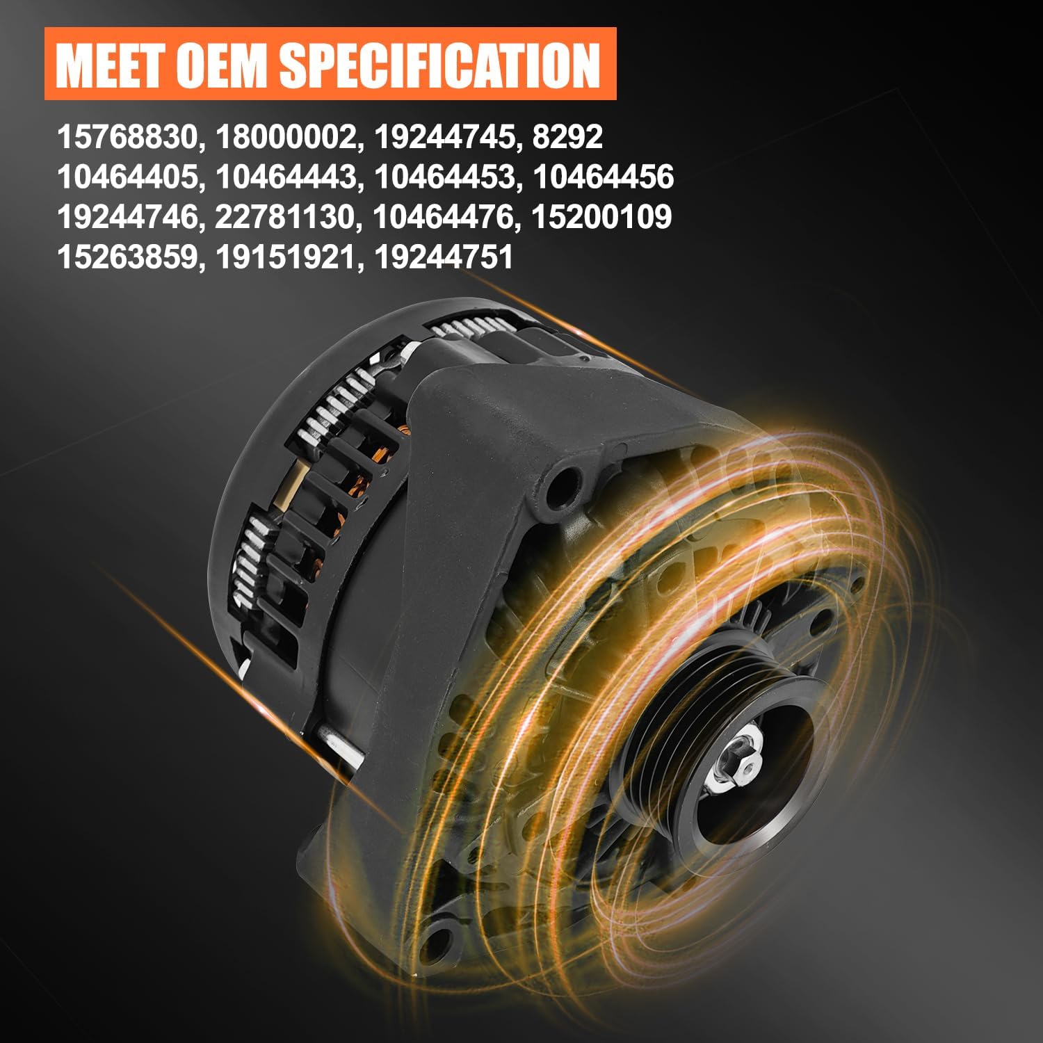 High Output 300AMP Alternator Compatible with Cadillac Escalade Compatible with Chevy Suburban Tahoe Rainier Ascender Hummer H2 Saab 9-7X 2000-2006, Replace# 15768830