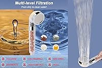 Vista 4 de HarJue - Cabezal de ducha con filtro, alta presión de 8 pulgadas con filtro combinado para agua dura, elimina el cloro, el flúor y las sustancias