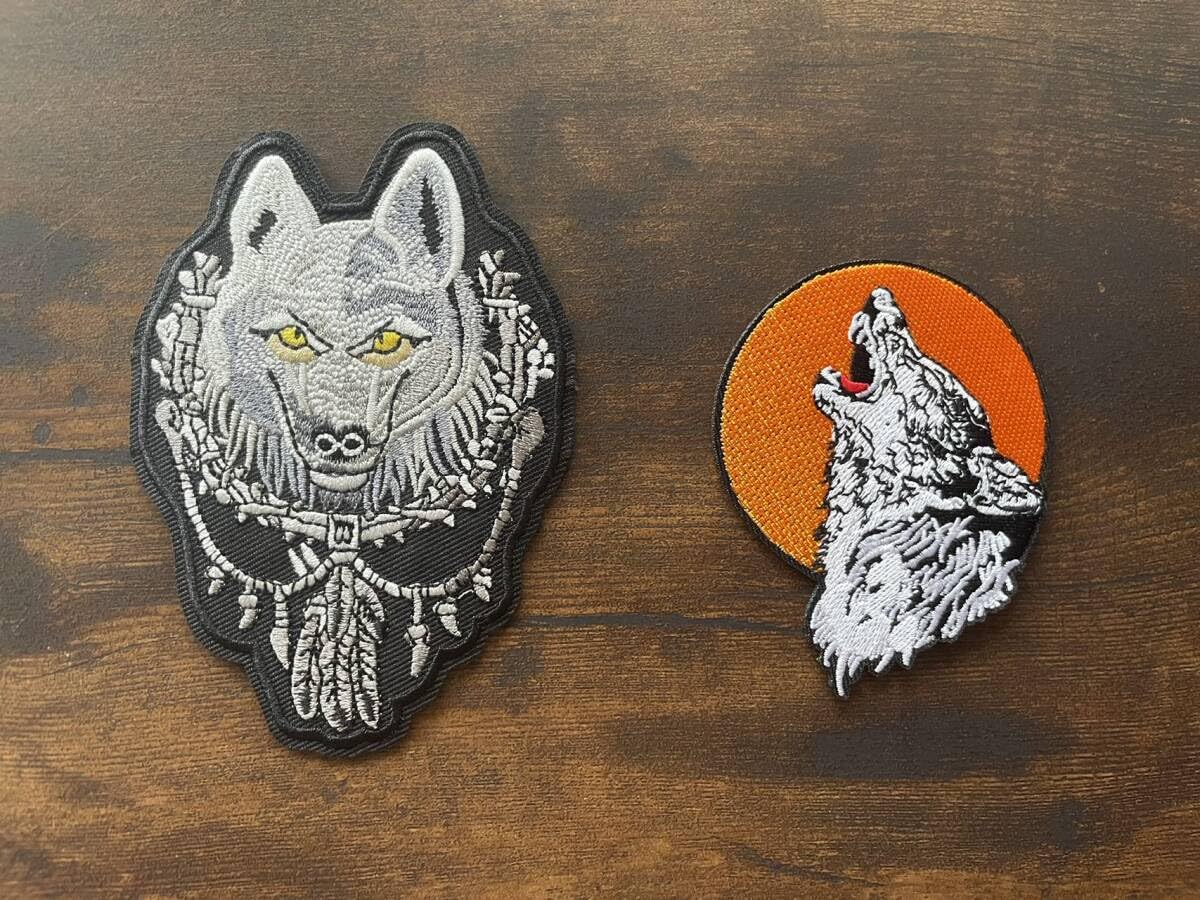 Amazon.co.jp: アイロンワッペン 刺繍ワッペン 狼 オオカミ 猛獣 T