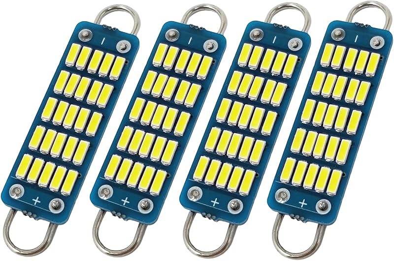 Lâmpada LED festoon branca 12 V para luz interna automotiva 562 561 567 – Pacote com 4
