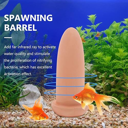 Miniatura 5 de Cueva de conos de cría de peces, barriles de cerámica de desove de pez ángel con rejilla de desove pizarras de reproducción de pecera adorno