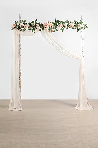 Miniatura 2 de Serra Flora 1 panel de cortina de gasa transparente marfil de 29 x 20 pies para boda, ceremonia de boda, decoración de fiesta de cumpleaños