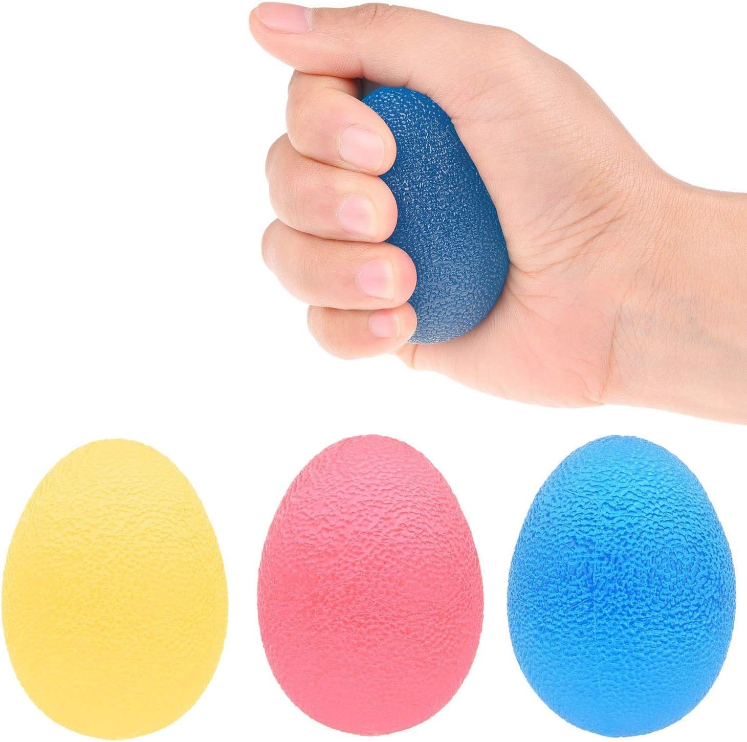 EX ELECTRONIX EXPRESS Egg Shaped Hand Exercise Balls, Includes Soft, Medium, and Firm Resistances