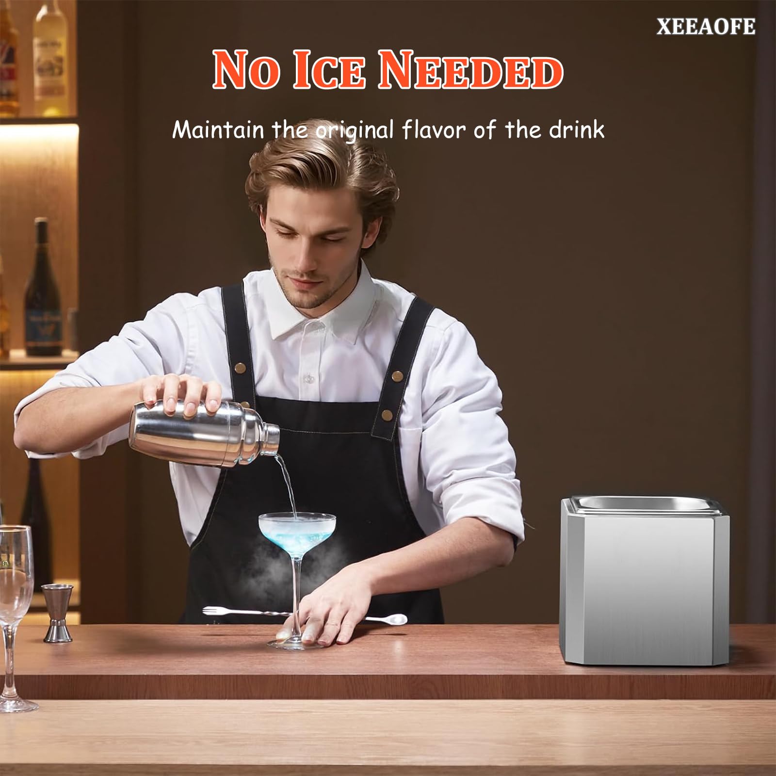 Refrigeratore in acciaio inox per glassare istantaneamente, ideale per cocktail e bar