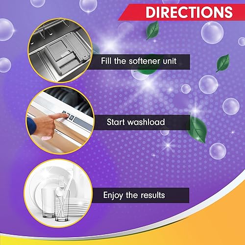 Miniatura 7 de Zaltz - Sal para lavavajillas, suavizante de agua, limpiador, agente de enjuague con boquilla fácil de verter, sal real para lavavajillas, caja de