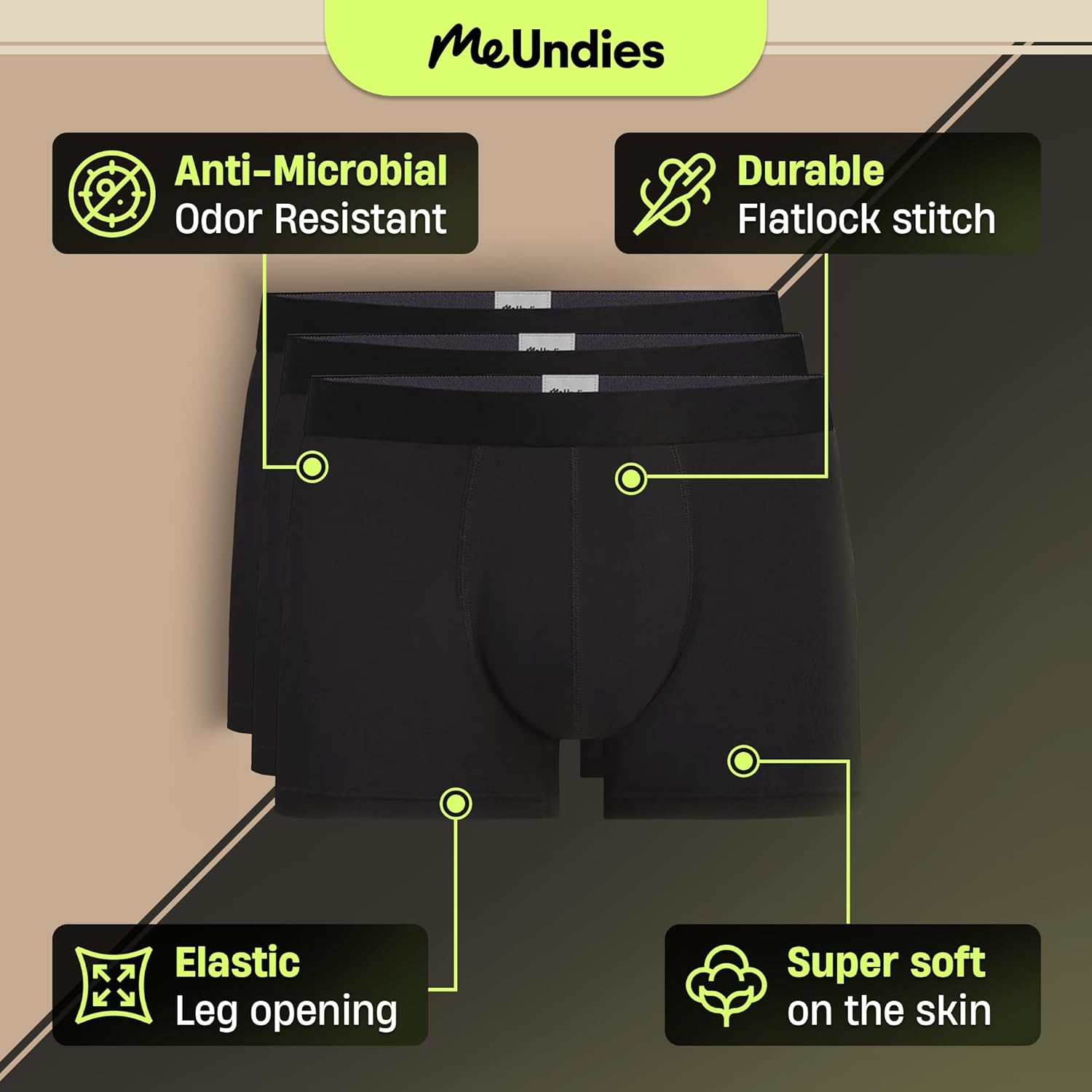 MeUndies – Men’s Trunks – 3” Inseam with Breathable and Comfortable Tencel UltraModal Fabric – 3 Pack - Image 3