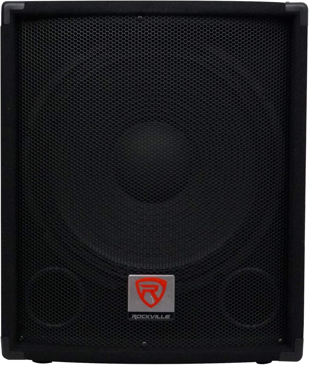 Rockville SPGN128 Bundle: 12-in 1200W Peak/300W RMS Passive DJ PA Speaker, SBG1154 15-in 800-Watt 4-Ohm Passive Subwoofer with Pole Mount, RSP36 36-in Heavy-Duty Steel Mounting Pole, 3-Items