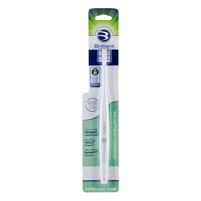 Brilliant Oral Care Expectant Mom Toothbrush a Pregnancy Must Have with Gentle Extra Soft Bristles Round Head for