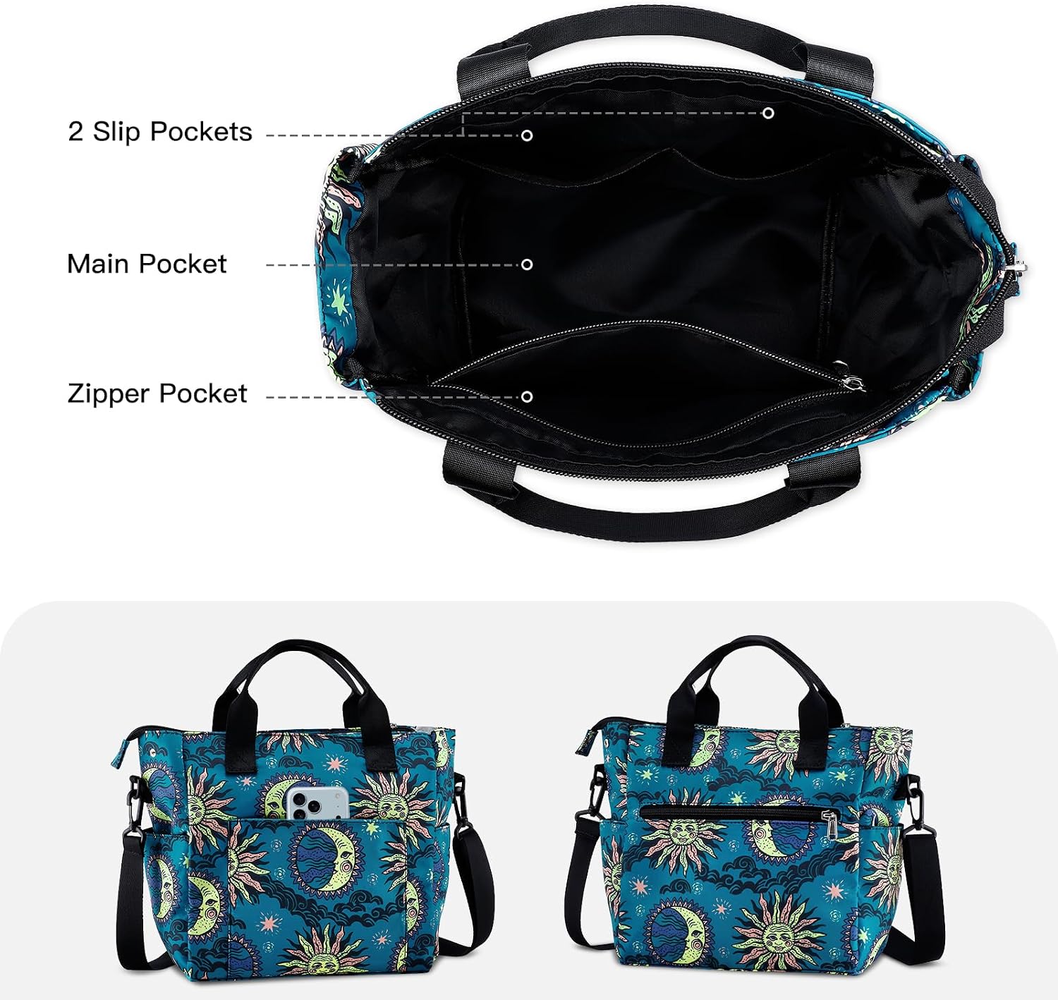 Crossbody Shoulder Bag for Women - Water Resistant Casual Handbag Purse with Multiple Pockets, Adjustable Strap image 3
